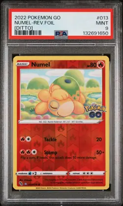 2022 POKEMON GO [DITTO] #013 NUMEL-REVERSE FOIL PSA 9 - Image 1