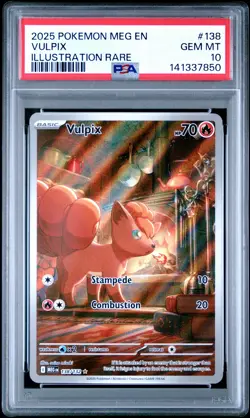2025 POKEMON MEG EN-MEGA EVOLUTION ILLUSTRATION RARE #138 VULPIX PSA 10 - Image 1