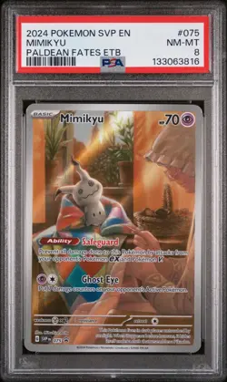 2024 POKEMON SVP EN-SV BLACK STAR PROMO #075 MIMIKYU PSA 8 - Image 1