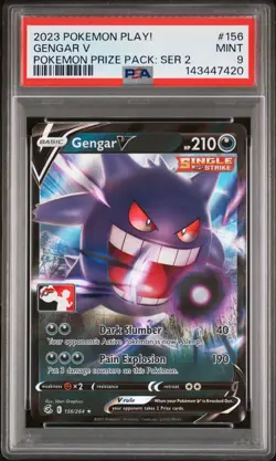 2023 POKEMON PLAY! POKEMON PRIZE PACK: SER 2 #156 GENGAR V PSA 9 - Image 1
