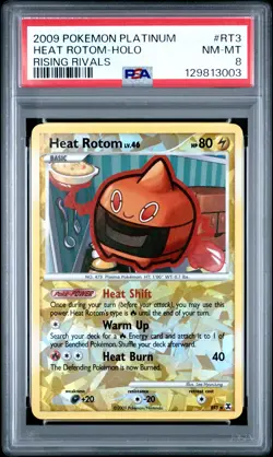 2009 POKEMON PLATINUM RISING RIVALS #RT3 HEAT ROTOM-HOLO PSA 8 - Image 1
