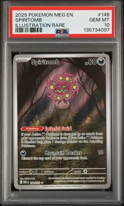 2025 POKEMON MEG EN-MEGA EVOLUTION ILLUSTRATION RARE #148 SPIRITOMB PSA 10 - Image 1