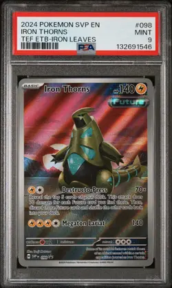 2024 POKEMON SVP EN-SV BLACK STAR PROMO #098 IRON THORNS PSA 9 - Image 1