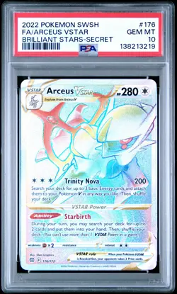 2022 POKEMON SWORD & SHIELD BRILLIANT STARS SECRET FULL ART/ARCEUS VSTAR PSA 10 - Image 1