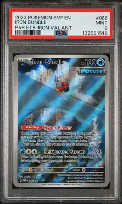 2023 POKEMON SVP EN-SV PARADOX RIFT ETB PROMO #066 IRON BUNDLE PSA 9 - Image 1