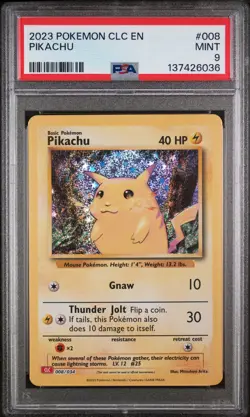 2023 POKEMON CLC-CLASSIC CHARIZARD & HO-OH EX DECK #008 PIKACHU PSA 9 - Image 1