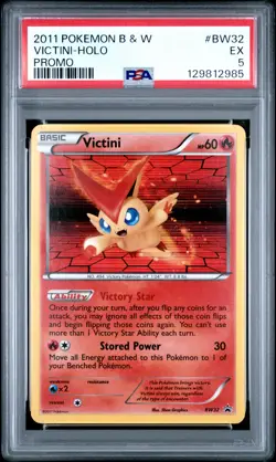 2011 POKEMON BLACK & WHITE PROMO #BW32 VICTINI-HOLO PSA 5 - Image 1