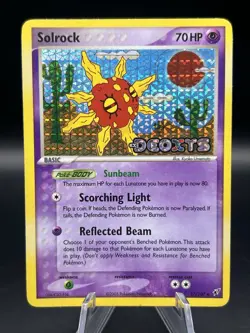 Pokemon TCG Solrock 47/107 EX Deoxys 2005 Reverse Holo - Image 1