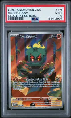 2025 POKEMON MEG EN-MEGA EVOLUTION ILLUSTRATION RARE #146 MARSHADOW PSA 9 - Image 1