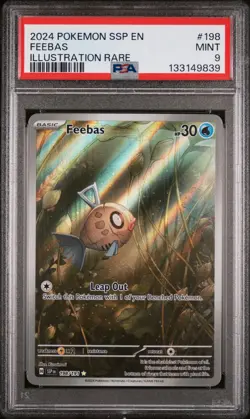 2024 POKEMON SSP EN-SURGING SPARKS ILLUSTRATION RARE #198 FEEBAS PSA 9 - Image 1