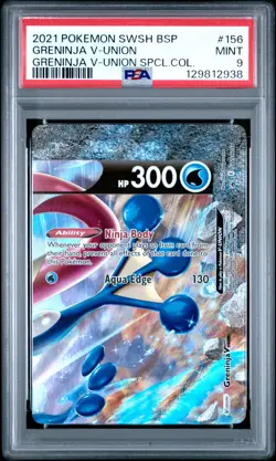 2021 POKEMON SWSH BLACK STAR PROMO #156 GRENINJA V-UNION PSA 9 - Image 1