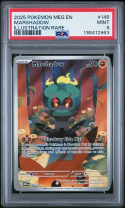 2025 POKEMON MEG EN-MEGA EVOLUTION ILLUSTRATION RARE #146 MARSHADOW PSA 9 - Image 1