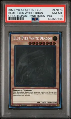 2022 YU-GI-OH! GHOSTS FROM THE PAST 1ST EDITION BLUE-EYES WHITE DRAGON PSA 8 - Image 1