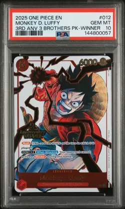 2025 ONE PIECE 3RD ANV TOURNAMENT 3 BROTHERS PACK WINNER MONKEY D. LUFFY PSA 10 - Image 1