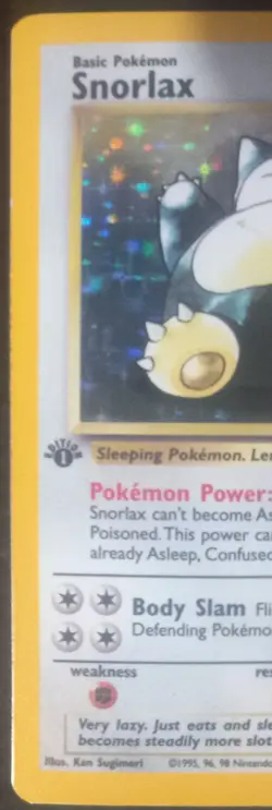 1999 Pokemon Snorlax 1st Edition Holo Card #11/64 - Rare Jungle - TCG - Image 5