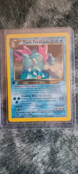 Pokemon Cards: Neo Destiny 1st Edition Rare Holo: Dark Feraligatr 5/105 - Image 1