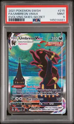 UMBREON VMAX 2021 POKEMON EVOLVING SKIES #215 PSA 9 MINT - Image 1