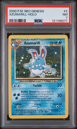 2000 POKEMON NEO GENESIS #2 AZUMARILL-HOLO PSA 7 - Image 1