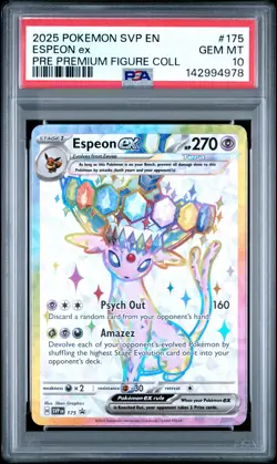 2025 POKEMON PRISMATIC EVOLUTIONS PREMIUM FIGURE COLLECTION ESPEON EX PSA 10 - Image 1