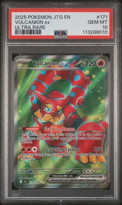2025 POKEMON JTG EN-JOURNEY TOGETHER ULTRA RARE #171 VOLCANION EX PSA 10 - Image 1
