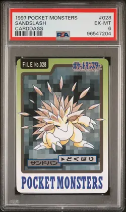 1997 POCKET MONSTERS CARDDASS #028 SANDSLASH PSA 6 - Image 1