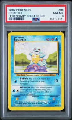 2002 POKEMON LEGENDARY COLLECTION #95 SQUIRTLE PSA 8 - Image 1