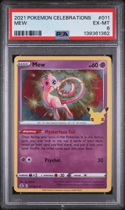 2021 POKEMON CELEBRATIONS #011 MEW PSA 6 - Image 1