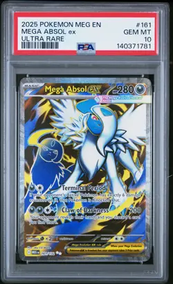 2025 POKEMON MEG EN-MEGA EVOLUTION ULTRA RARE #161 MEGA ABSOL EX PSA 10 - Image 1