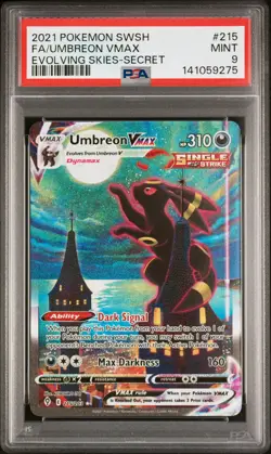 2021 POKEMON SWORD & SHIELD EVOLVING SKIES SECRET FULL ART/UMBREON VMAX PSA 9 - Image 1