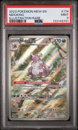2023 POKEMON MEW EN-151 ILLUSTRATION RARE #174 NIDOKING PSA 9 - Image 1