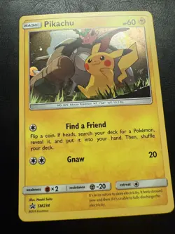 Pokemon Pikachu SM234 Cosmos Foil Black Star Promo Holo - Sun and Moon NEAR MINT - Image 3