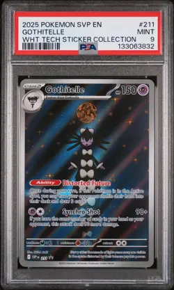 2025 POKEMON SVP PROMO WHITE FLARE STICKER COLLECTION #211 GOTHITELLE PSA 9 - Image 1