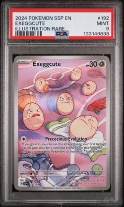 2024 POKEMON SSP EN-SURGING SPARKS ILLUSTRATION RARE #192 EXEGGCUTE PSA 9 - Image 1
