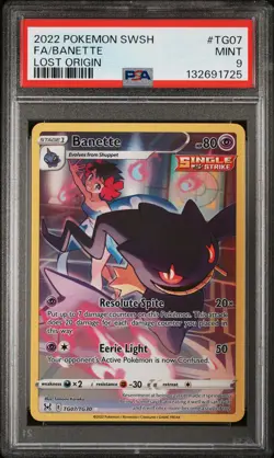 2022 POKEMON SWORD & SHIELD LOST ORIGIN #TG07 FULL ART/BANETTE PSA 9 - Image 1