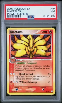 2007 POKEMON EX POWER KEEPERS #19 NINETALES PSA 7 - Image 1