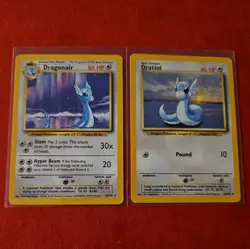 Pokemon TCG Base Set Dragonair & Dratini 18/102 Rare LP/NM Vintage WOTC - Image 1