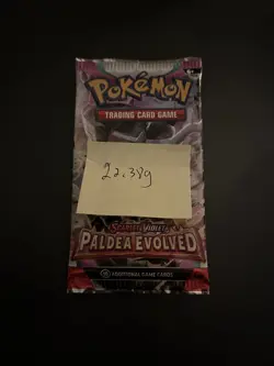 Heavy 22.38g Pokemon Sealed Paldea Evolved Booster Pack - Image 3