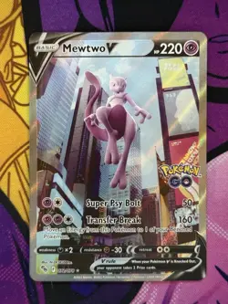 Pokemon Mewtwo V 030/078 Ultra Rare Holo Pokemon GO Card English TCG - Image 1