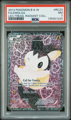 2013 POKEMON B&W LEGEND TREASURES RADIANT COLLECTION #RC23 FULL ART/EMOLGA PSA 7 - Image 1