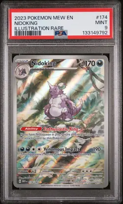 2023 POKEMON MEW EN-151 ILLUSTRATION RARE #174 NIDOKING PSA 9 - Image 1