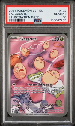 2024 POKEMON SSP EN-SURGING SPARKS ILLUSTRATION RARE #192 EXEGGCUTE PSA 10 - Image 1
