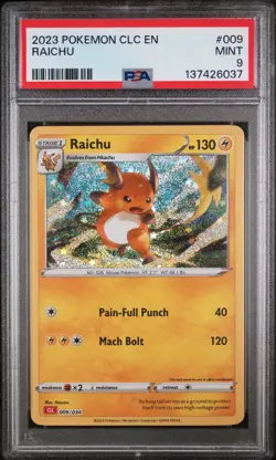 2023 POKEMON CLASSIC CHARIZARD & HO-OH EX DECK #009 RAICHU PSA 9 - Image 1