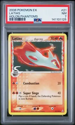 2006 POKEMON EX HOLON PHANTOMS #21 LATIAS PSA 7 - Image 1