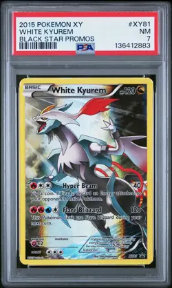 2015 POKEMON XY BLACK STAR PROMOS #XY81 WHITE KYUREM PSA 7 - Image 1