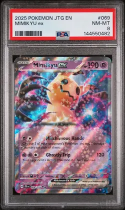 2025 POKEMON JTG EN-JOURNEY TOGETHER #069 MIMIKYU EX PSA 8 - Image 1