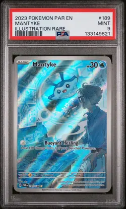 2023 POKEMON PAR EN-PARADOX RIFT ILLUSTRATION RARE #189 MANTYKE PSA 9 - Image 1