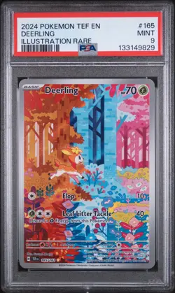 2024 POKEMON TEF EN-TEMPORAL FORCES ILLUSTRATION RARE #165 DEERLING PSA 9 - Image 1