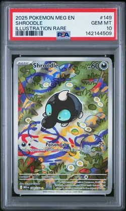 2025 POKEMON MEG EN-MEGA EVOLUTION ILLUSTRATION RARE #149 SHROODLE PSA 10 - Image 1