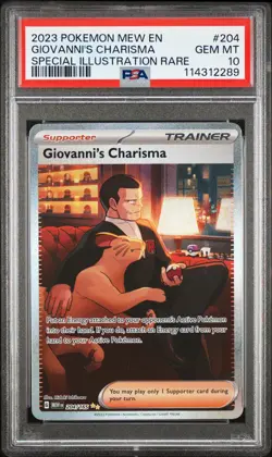 2023 POKEMON MEW EN-151 SPECIAL ILLUSTRATION RARE GIOVANNI'S CHARISMA PSA 10 - Image 1
