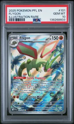 2025 POKEMON PFL EN-PHANTASMAL FLAMES ILLUSTRATION RARE #101 FLYGON PSA 10 - Image 1